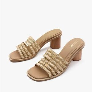 Kaanas Women's Tan Heeled Sandals
